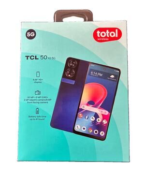 Total Wireless TCL 50 XE 5G Smartphone 128 GB Storage 6.56” HD+ Display New